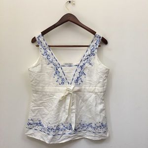 Jennifer eden 12 Blue white peasant blouse 12 Nwt